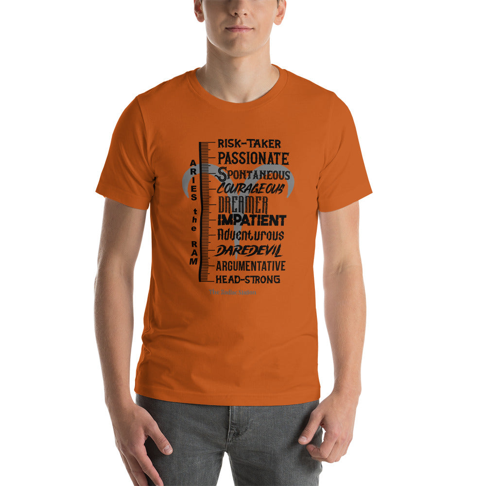 Aries Zodiac T-shirt unisex Measure Up The Zodiac Station