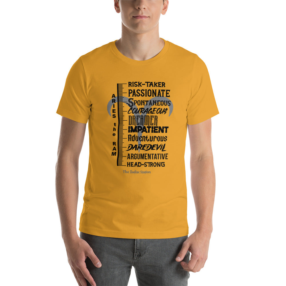 Aries Zodiac T-shirt unisex Measure Up The Zodiac Station