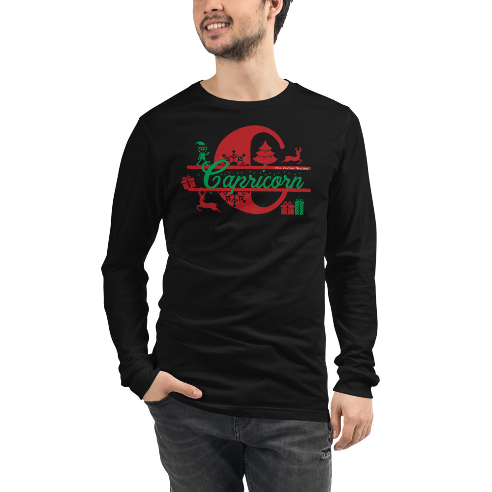 Capricorn Zodiac Christmas Long Sleeve Shirt Letter The Zodiac Station