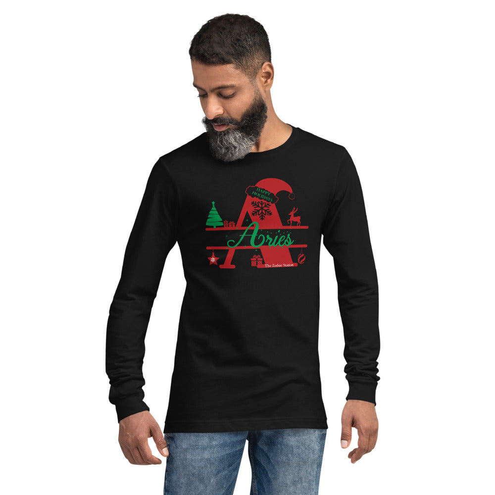 Aries Zodiac Christmas Long Sleeve Shirt Letter The Zodiac Station