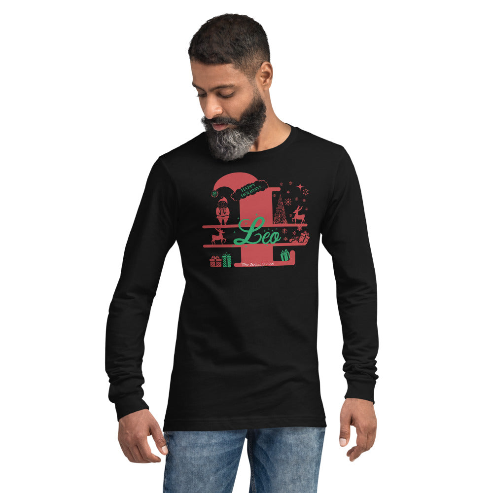 Leo Zodiac Christmas Long Sleeve Shirt Letter The Zodiac Station