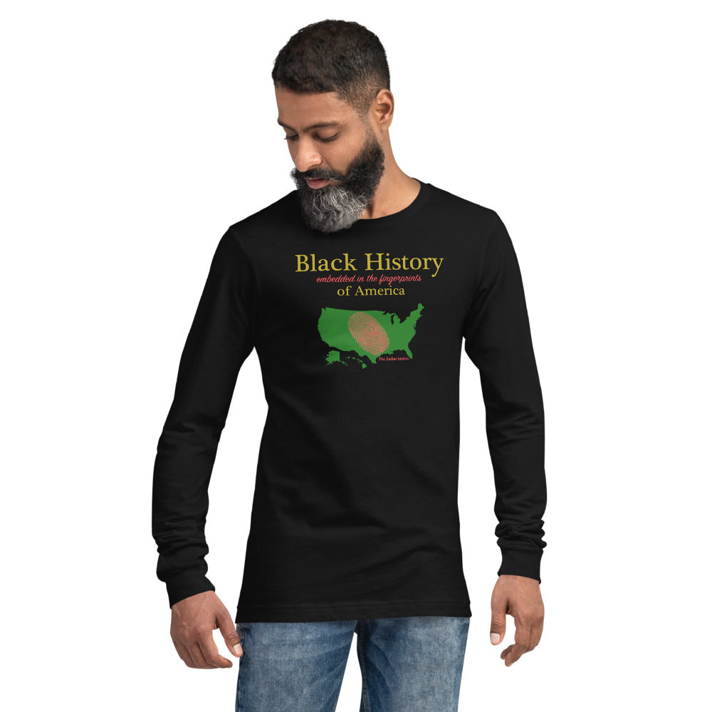 Black History Long Sleeve Shirt Fingerprint The Zodiac Station