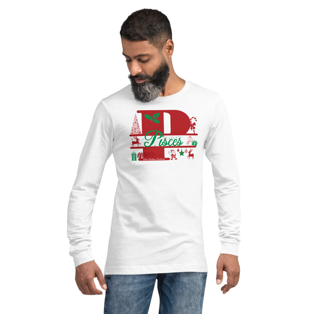 Pisces Zodiac Christmas Long Sleeve Shirt Letter The Zodiac Station