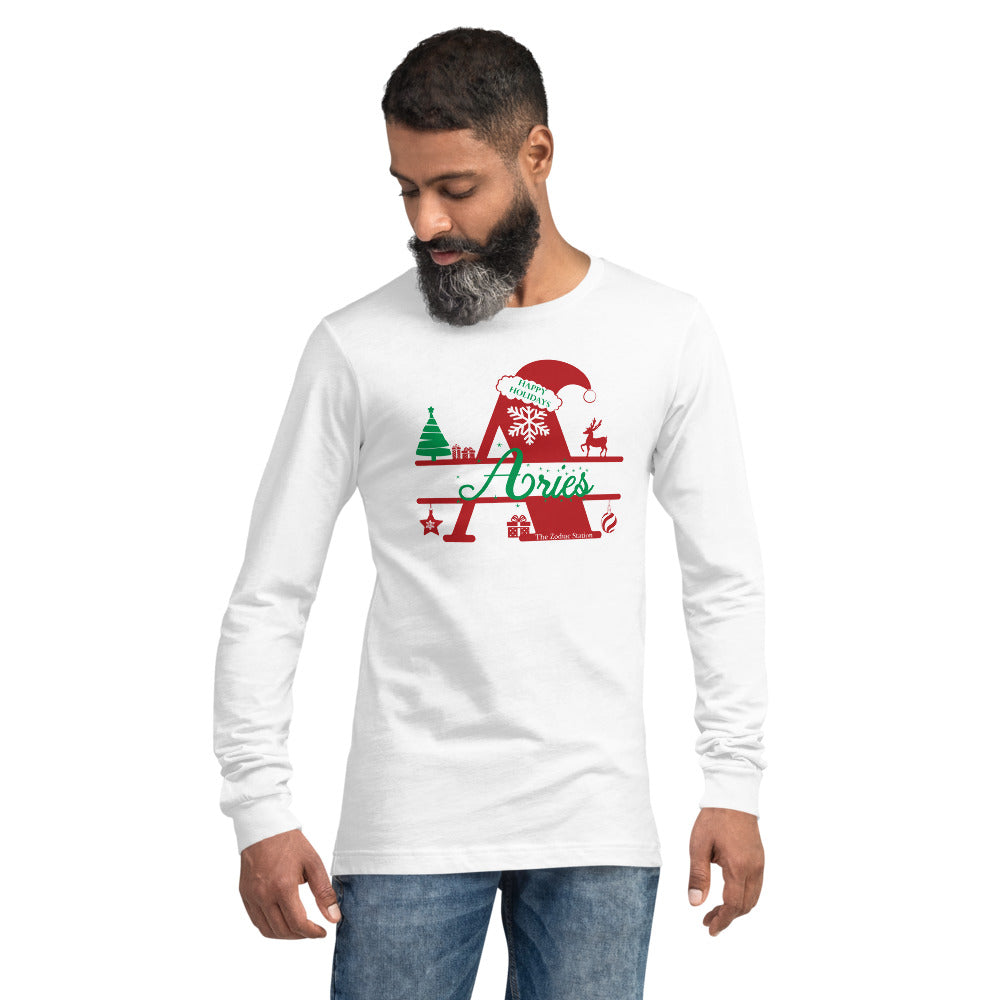 Aries Zodiac Christmas Long Sleeve Shirt Letter The Zodiac Station