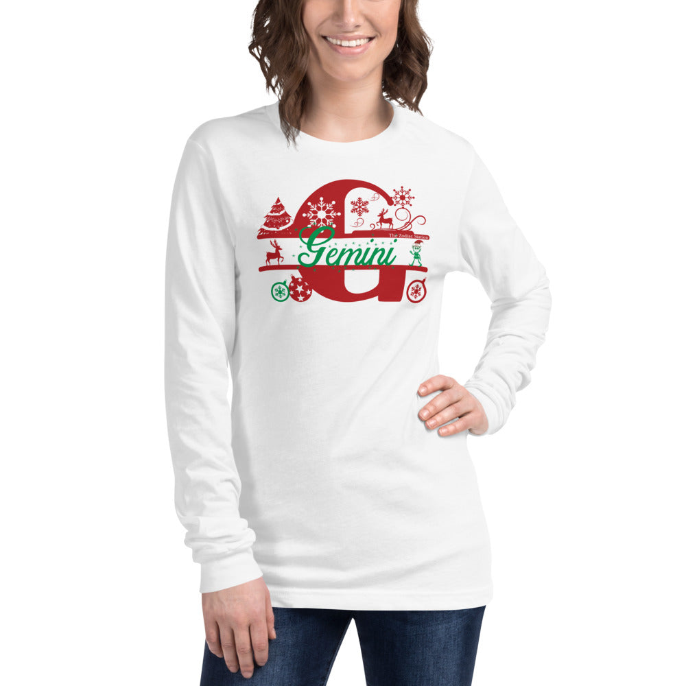 Gemini Zodiac Christmas Long Sleeve Shirt Letter The Zodiac Station