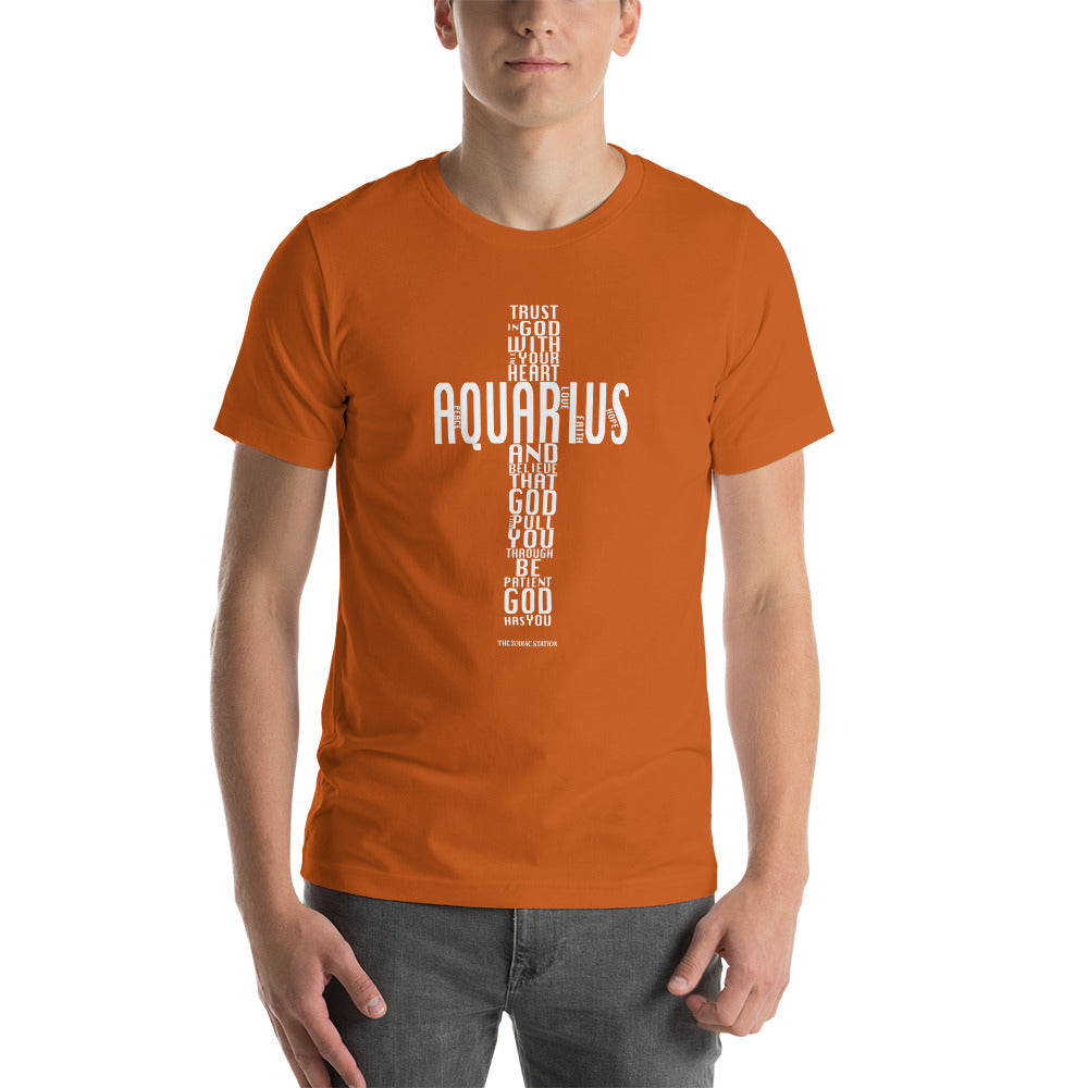 Aquarius Zodiac T-shirt Short-Sleeve Unisex Cross The Zodiac Station