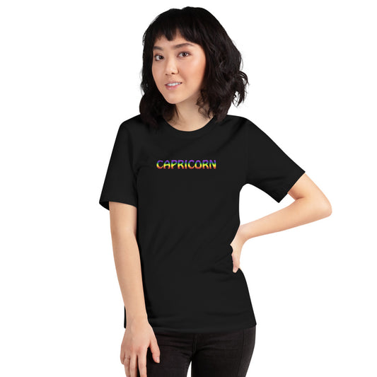 Capricorn Zodiac T-Shirt Rainbow The Zodiac Station Short-Sleeve Unisex