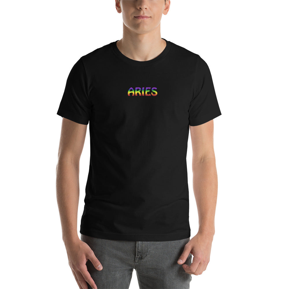 Aries Zodiac T-Shirt Rainbow The Zodiac Station Short-Sleeve Unisex