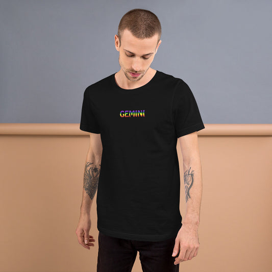 Gemini Zodiac T-Shirt Rainbow The Zodiac Station Short-Sleeve Unisex