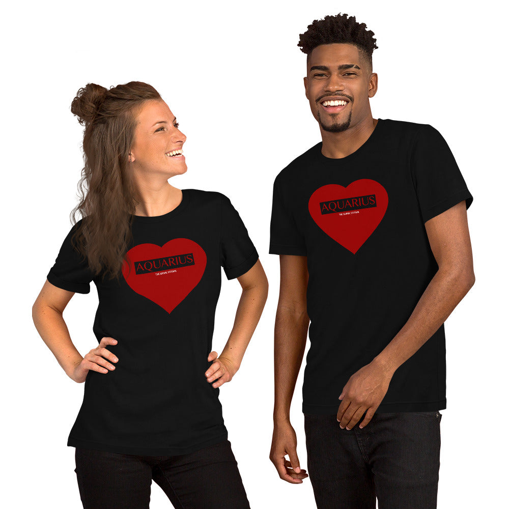 Aquarius Zodiac T-Shirt Heart The Zodiac Station