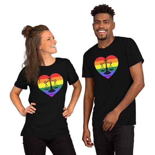 Libra Zodiac T-Shirt Unisex LGBTQ+ Heart The Zodiac Statio