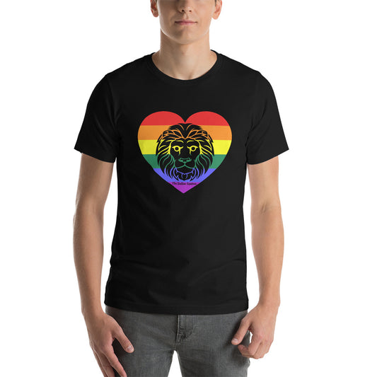 Leo Zodiac T-Shirt Unisex LGBTQ+ Rainbow heart The Zodiac Station