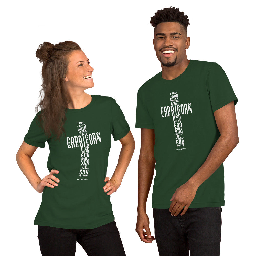 Capricorn Zodiac T-Shirt Short-Sleeve Unisex Cross The Zodiac Station