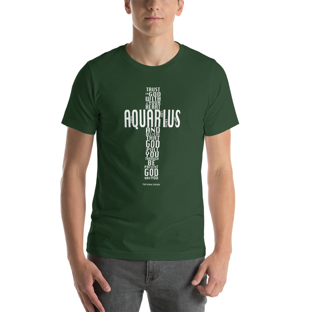 Aquarius Zodiac T-shirt Short-Sleeve Unisex Cross The Zodiac Station