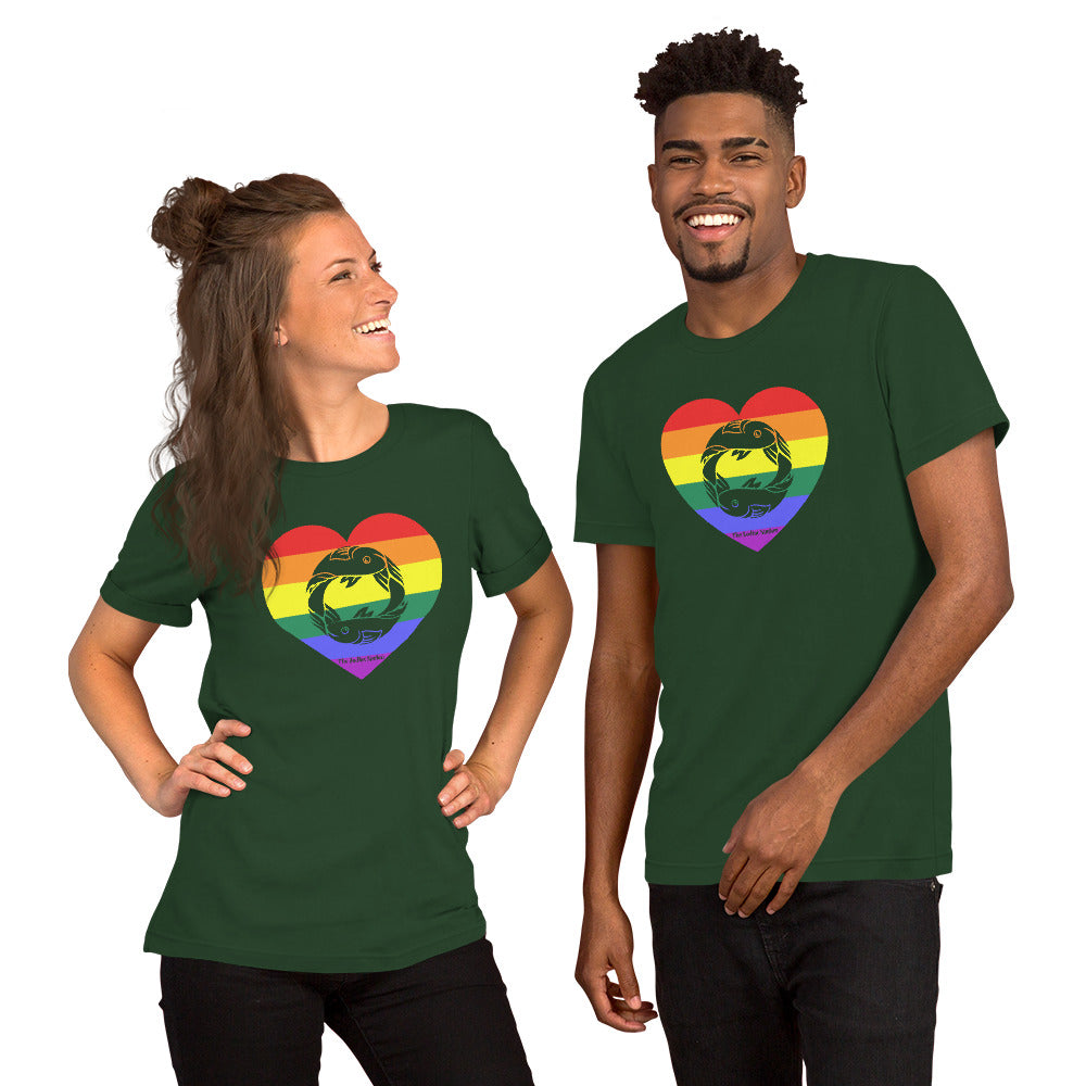 Pisces Zodiac T-Shirt Unisex LGBTQ+ Heart The Zodiac Station