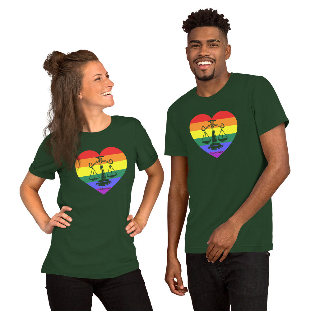 Libra Zodiac T-Shirt Unisex LGBTQ+ Heart The Zodiac Statio