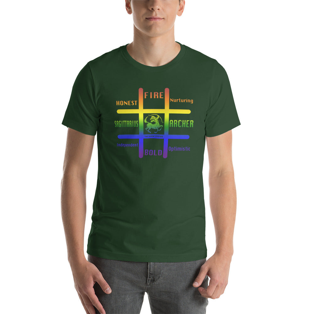 Sagittarius Zodiac T-Shirt Unisex Tic-Tac-Toe The Zodiac Station