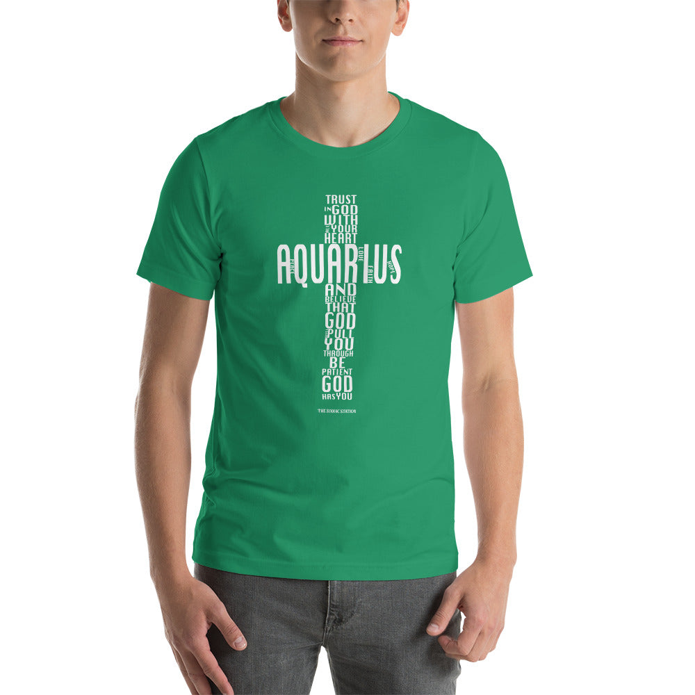 Aquarius Zodiac T-shirt Short-Sleeve Unisex Cross The Zodiac Station