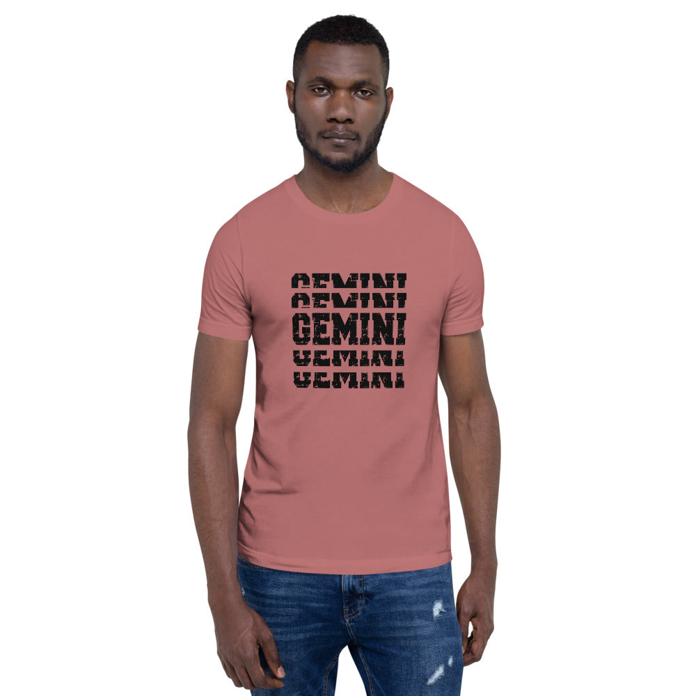 Gemini Zodiac T-Shirt Stack'em Black The Zodiac Station