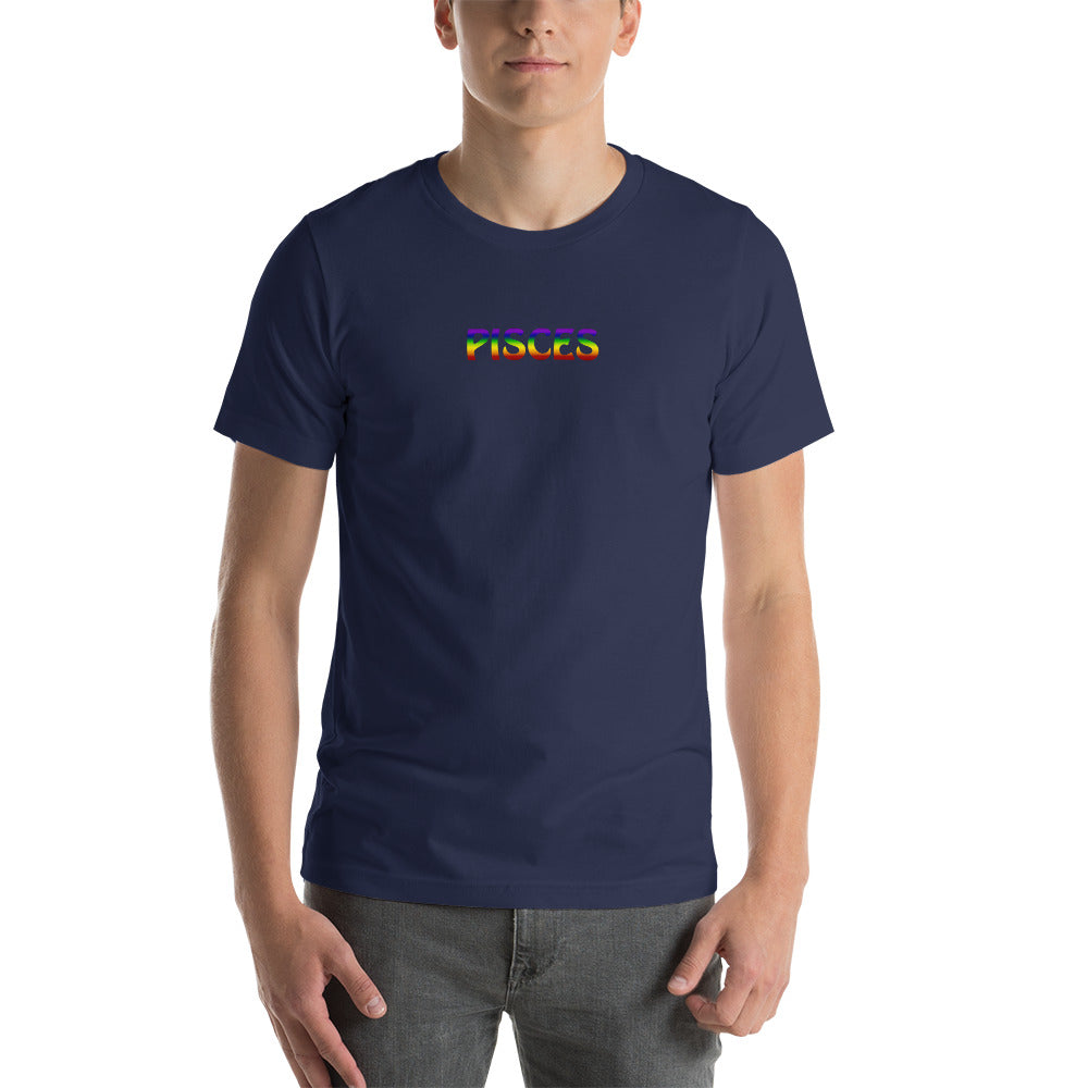 Pisces Zodiac T-Shirt Rainbow Short-Sleeve Unisex