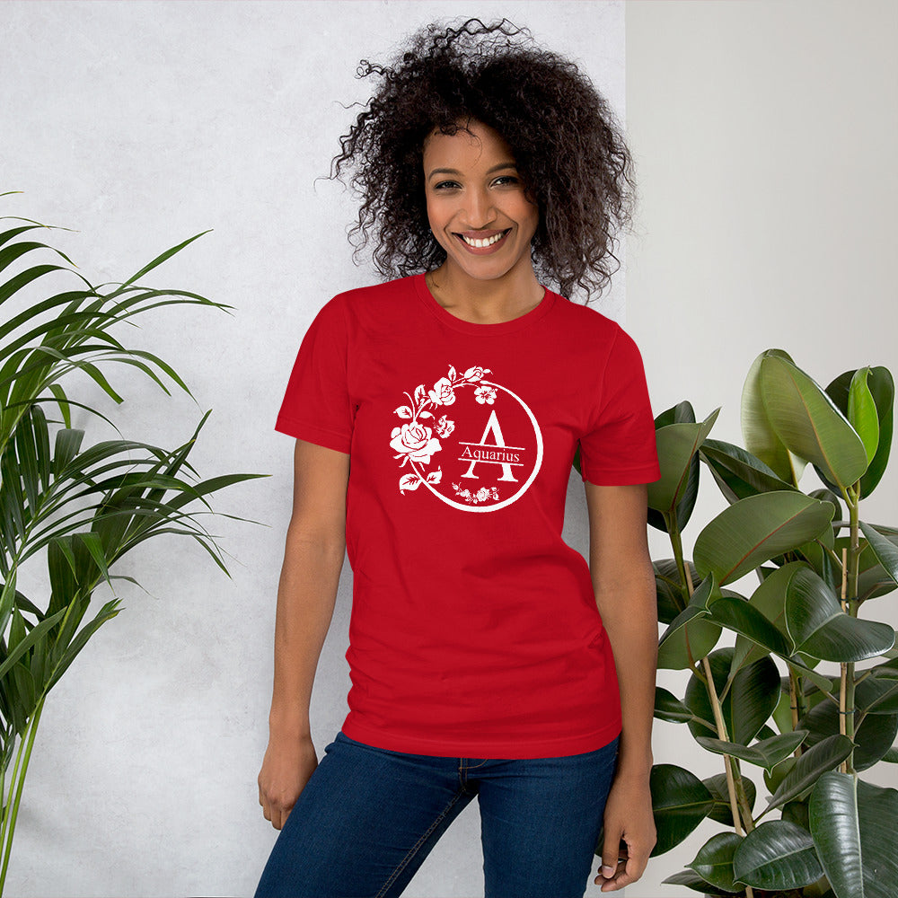 Aquarius Zodiac T-Shirt Rose The Zodiac Station