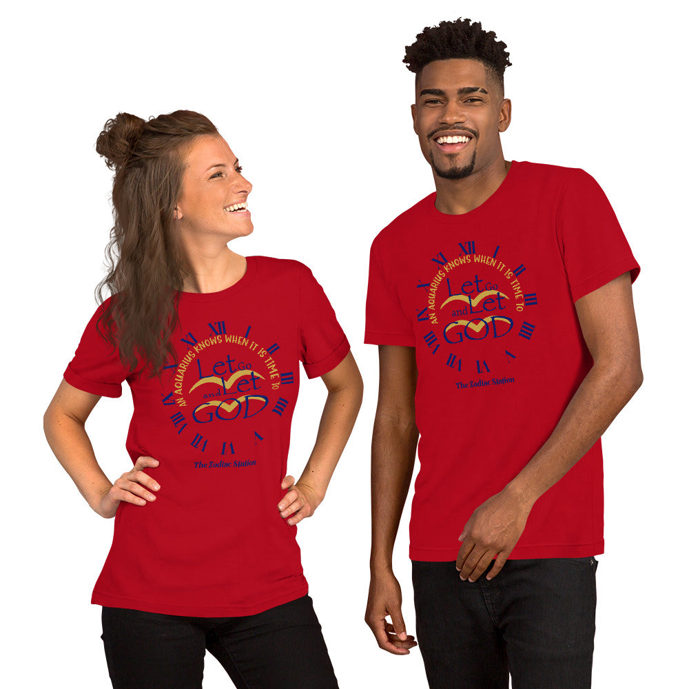 Aquarius Zodiac T-Shirt Short-Sleeve Unisex Let Go The Zodiac Station