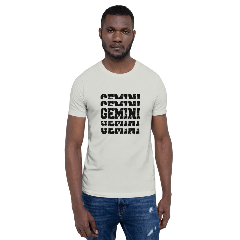 Gemini Zodiac T-Shirt Stack'em Black The Zodiac Station