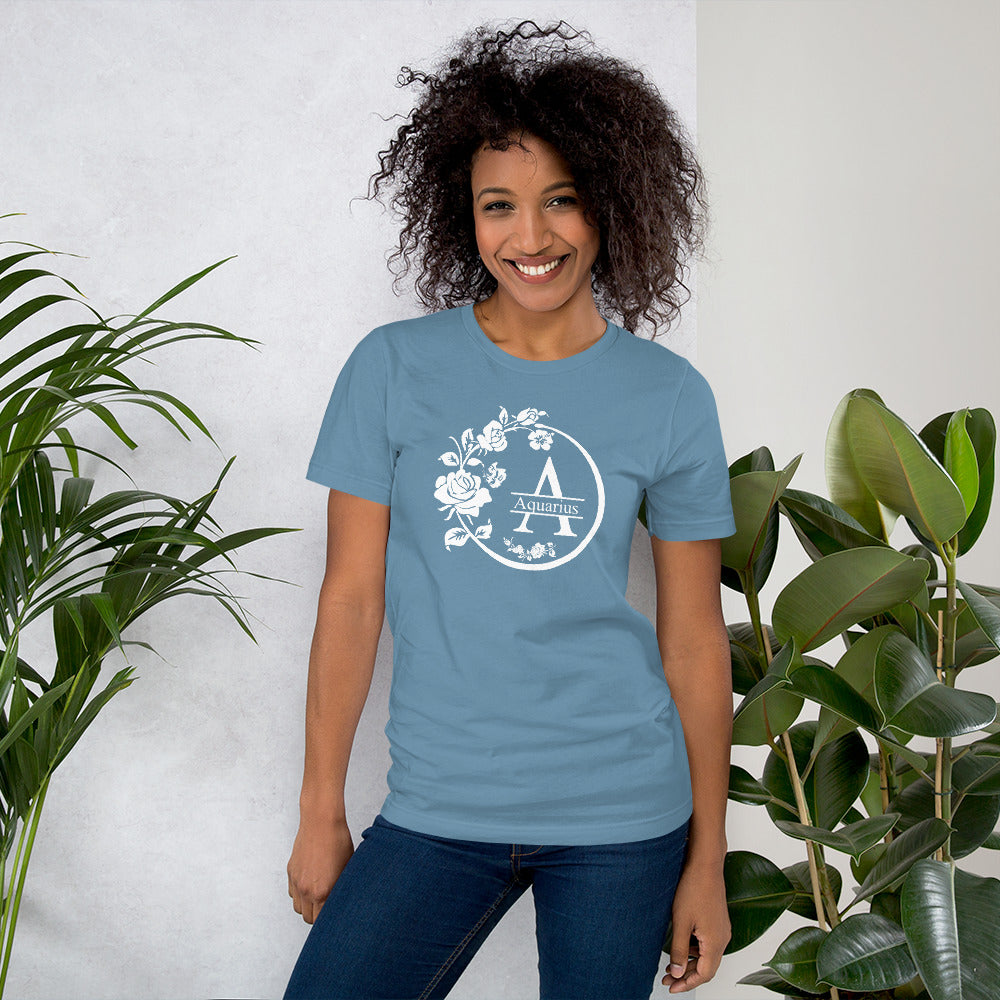 Aquarius Zodiac T-Shirt Rose The Zodiac Station