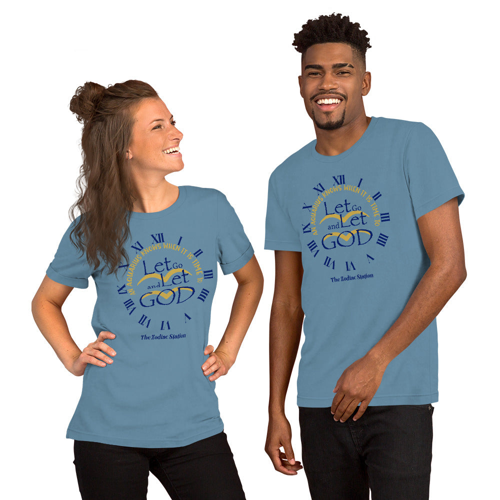 Aquarius Zodiac T-Shirt Short-Sleeve Unisex Let Go The Zodiac Station