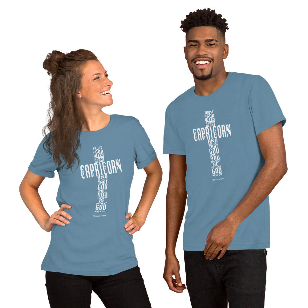 Capricorn Zodiac T-Shirt Short-Sleeve Unisex Cross The Zodiac Station