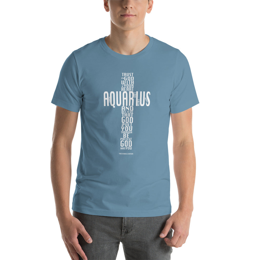 Aquarius Zodiac T-shirt Short-Sleeve Unisex Cross The Zodiac Station