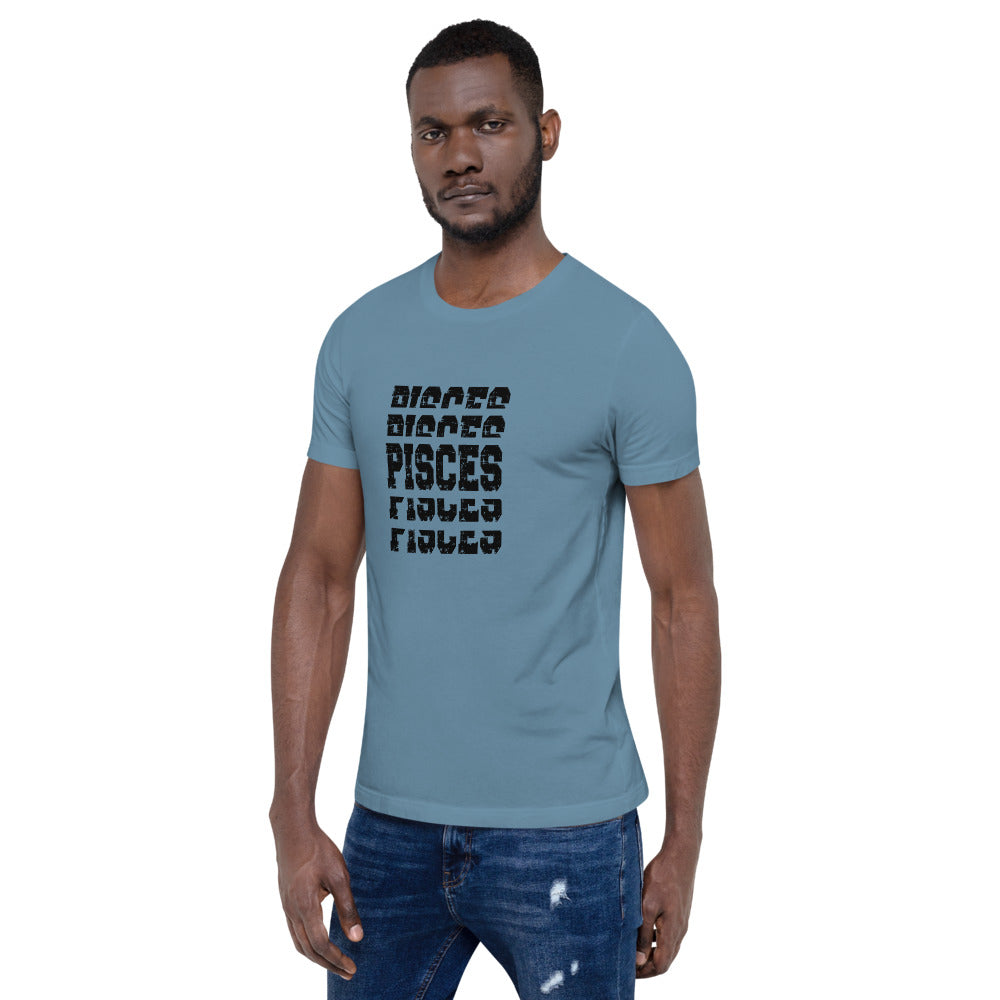 Pisces Zodiac T-Shirt Stack'em Black The Zodiac Station