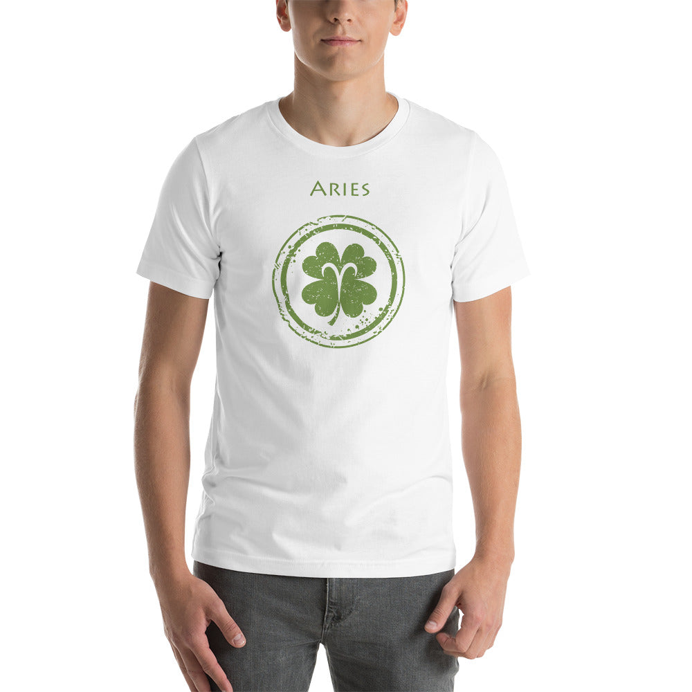 Aries Zodiac St Patrick's Day T-Shirt Unisex Clover The Zodiac Station