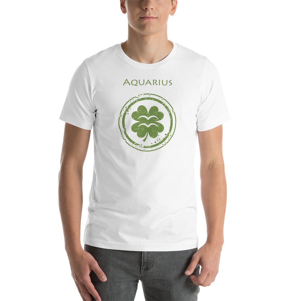 Aquarius Zodiac St. Patrick's Day T-shirt Unisex Clover The Zodiac Station