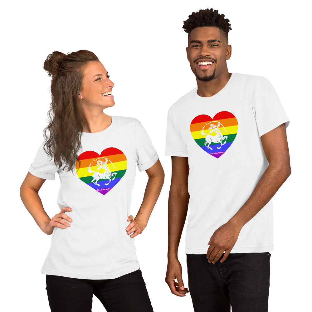 Sagittarius Zodiac T-Shirt Unisex LGBTQ+ Heart The Zodiac Station