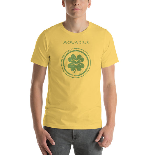 Aquarius Zodiac St. Patrick's Day T-shirt Unisex Clover The Zodiac Station