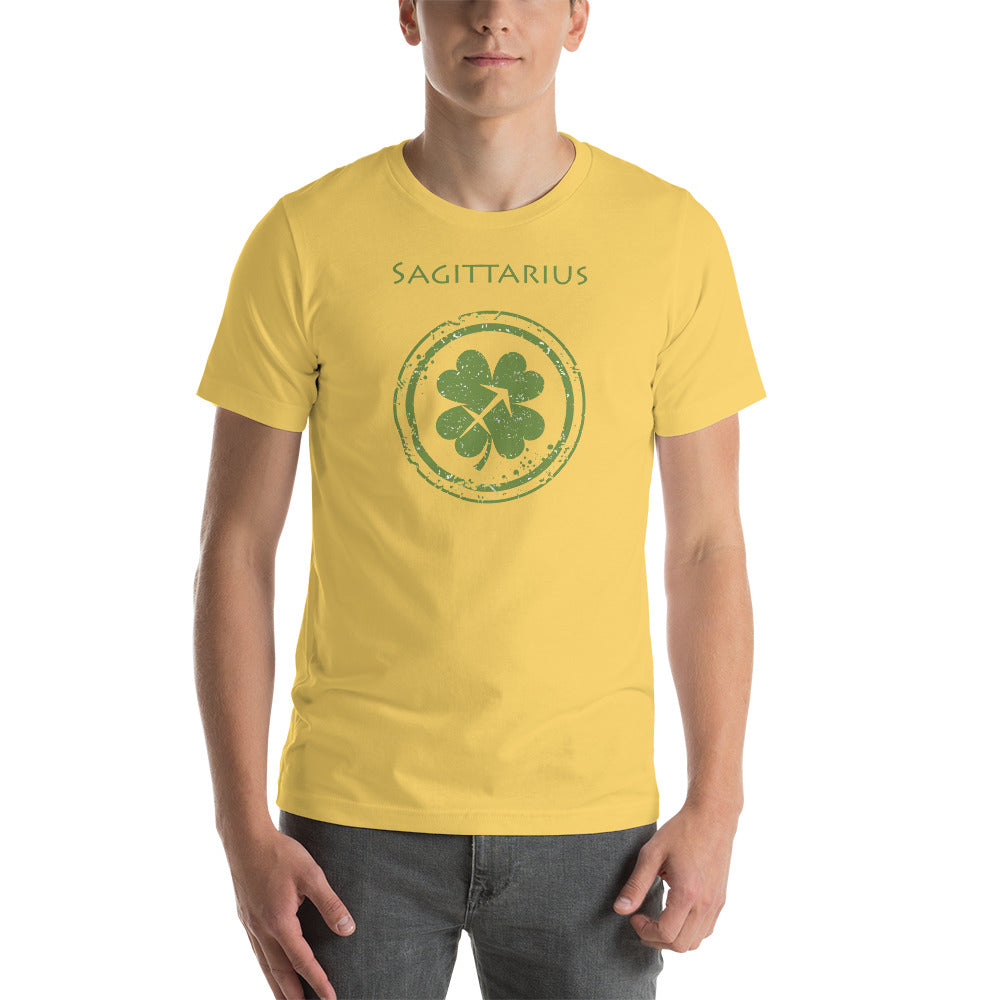 Sagittarius Zodiac St. Patrick's Day T-Shirt Unisex Clover The Zodiac Station