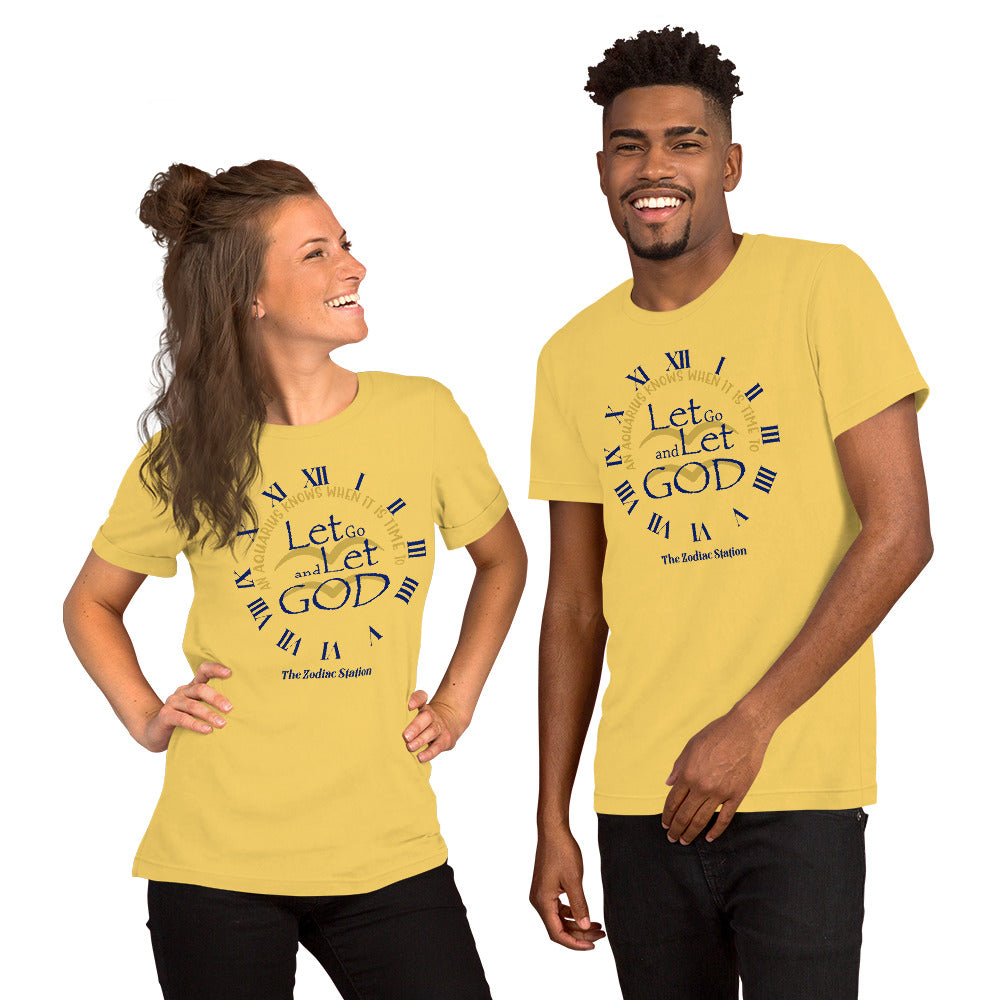 Aquarius Zodiac T-Shirt Short-Sleeve Unisex Let Go The Zodiac Station