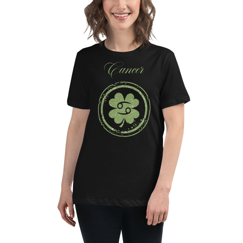 Cancer Zodiac St. Patrick's Day T-Shirt Women's Clover The Zodiac Station