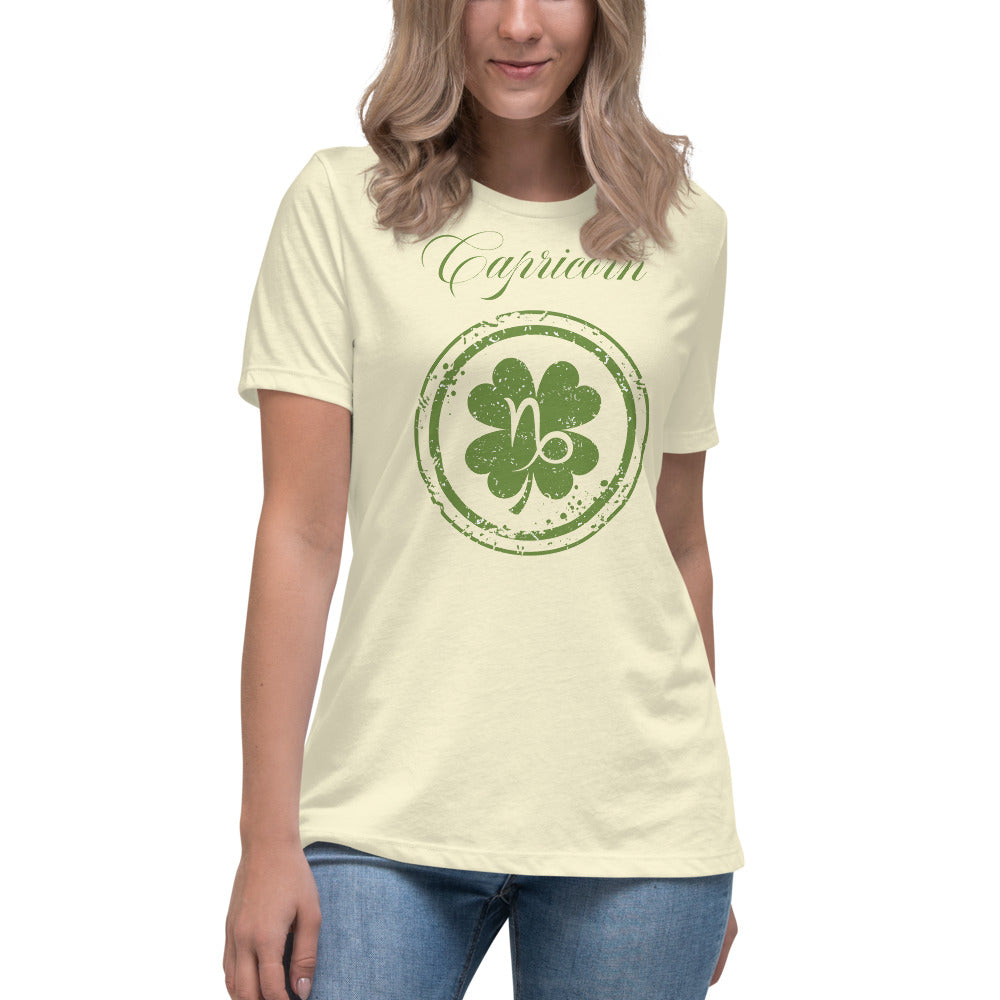 Capricorn Zodiac St. Patrick's Day T-Shirt Women's Clover The Zodiac Station