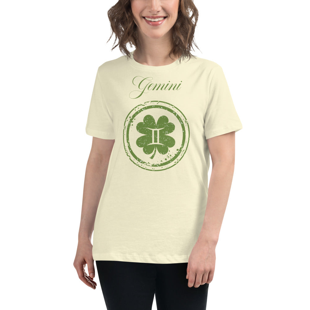 Gemini Zodiac St. Patrick's Day T-shirt Women's Clover The Zodiac Station