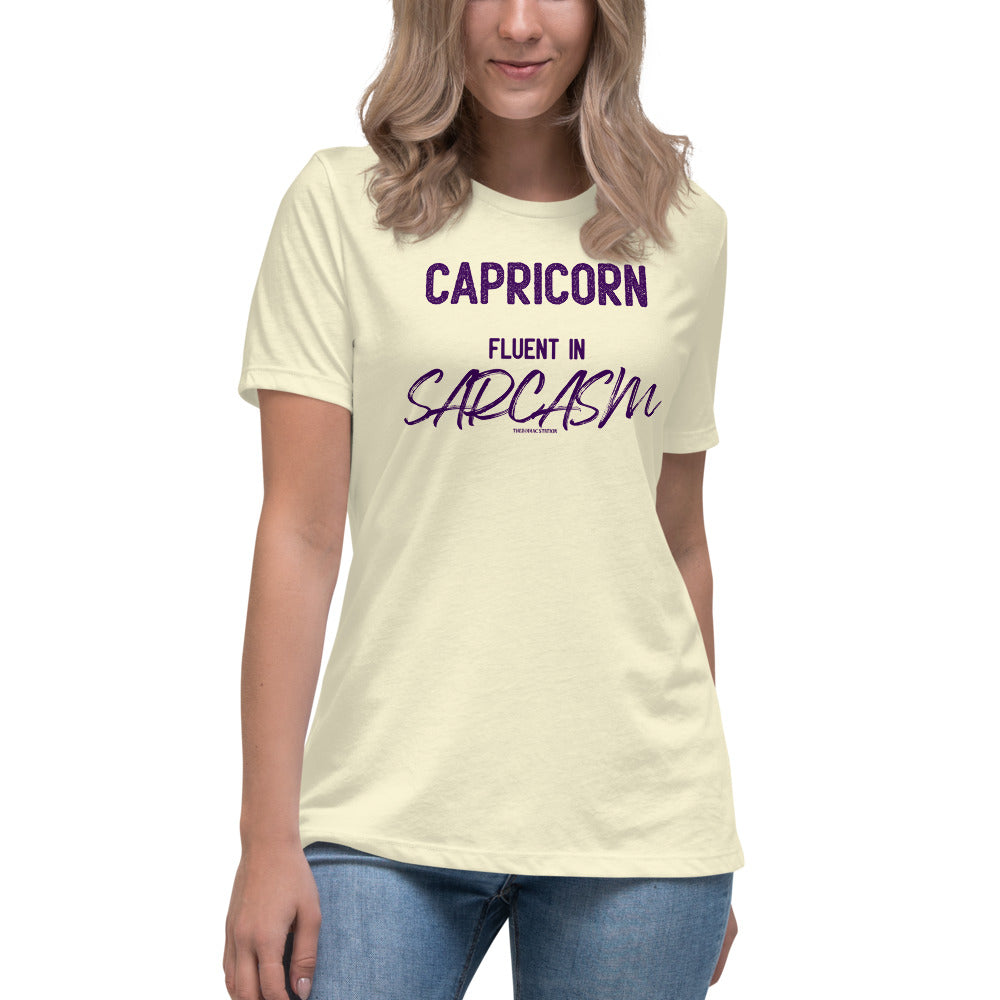 Capricorn Zodiac T-shirt Women's Relaxed Sarcasm The Zodiac Station