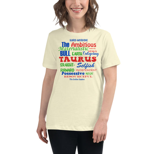 Taurus Zodiac T-Shirt Women's Relaxed All Over The Zodiac Station