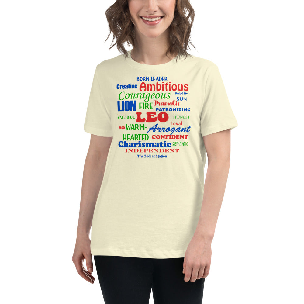 Leo Zodiac T-shirt Women's Relaxed All Over The Zodiac Station