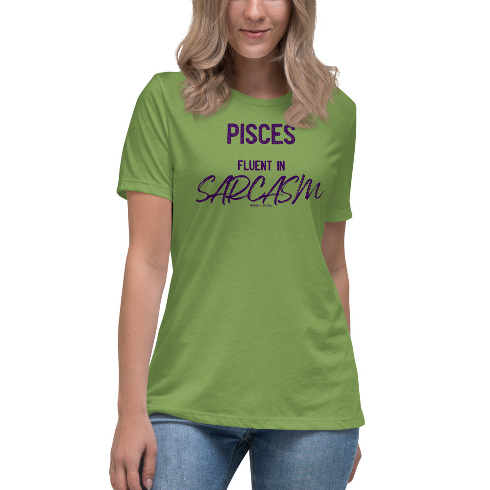 Pisces Zodiac T-Shirt Women's Relaxed Sarcasm The Zodiac Station