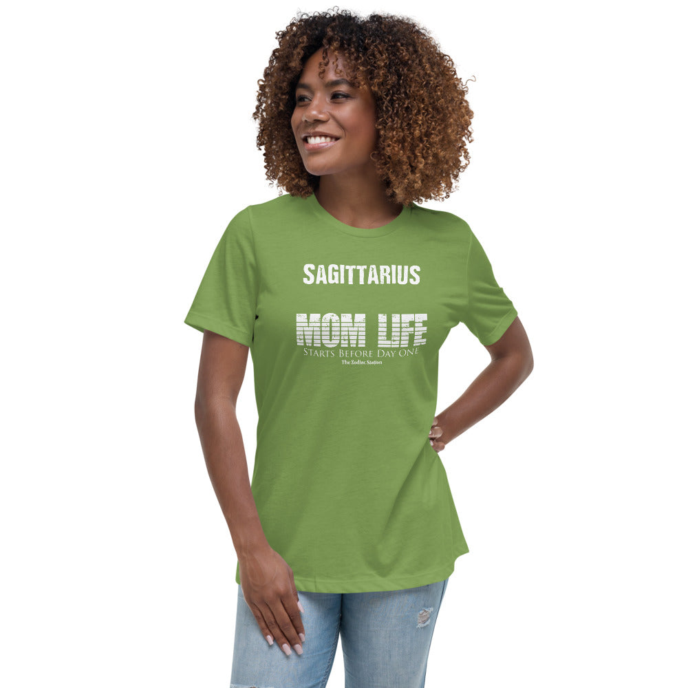 Sagittarius Zodiac T-Shirt Women's Relaxed Mom Life The Zodiac Station