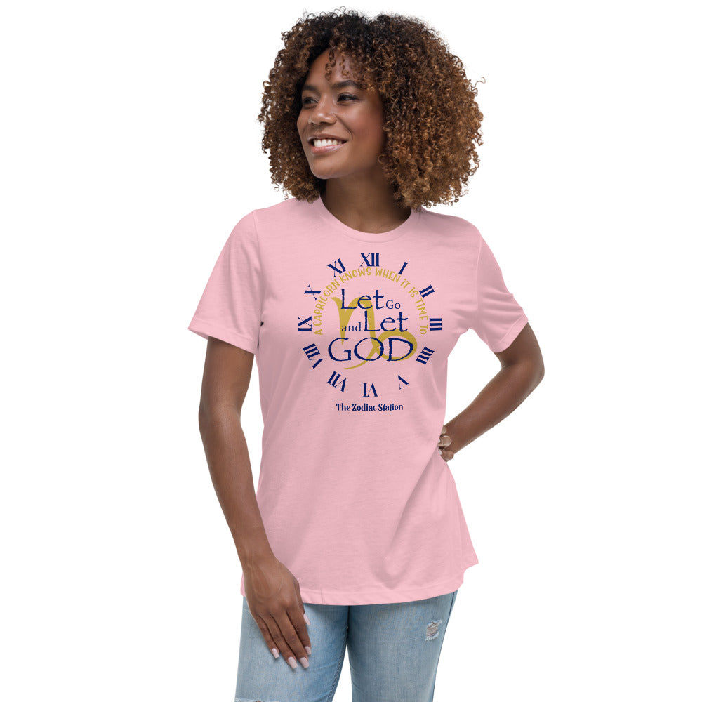 Capricorn Zodiac T-shirt Shirt Women's Relaxed Let GO The Zodiac Station