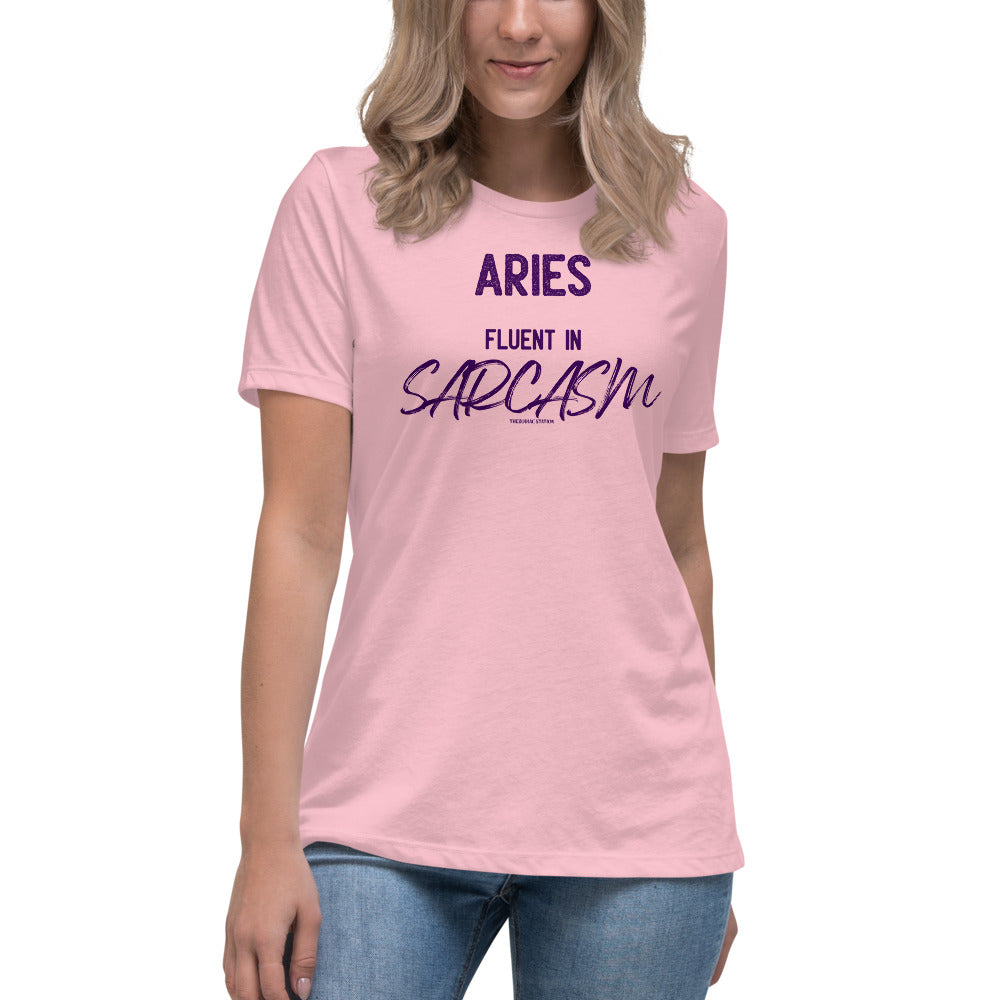 Aries Zodiac T-shirt Women's Relaxed Sarcasm The Zodiac Station