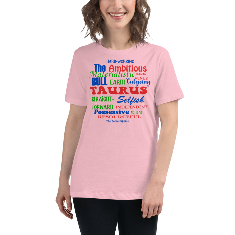 Taurus Zodiac T-Shirt Women's Relaxed All Over The Zodiac Station