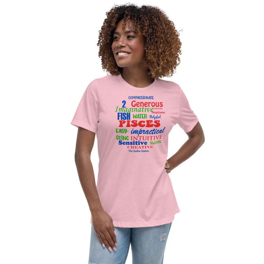 Pisces Zodiac T-shirt Women's Relaxed All Over The Zodiac Station